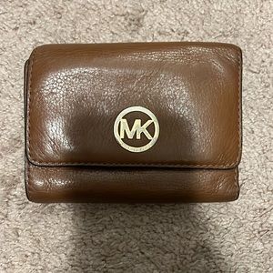 Brown leather MK wallet
